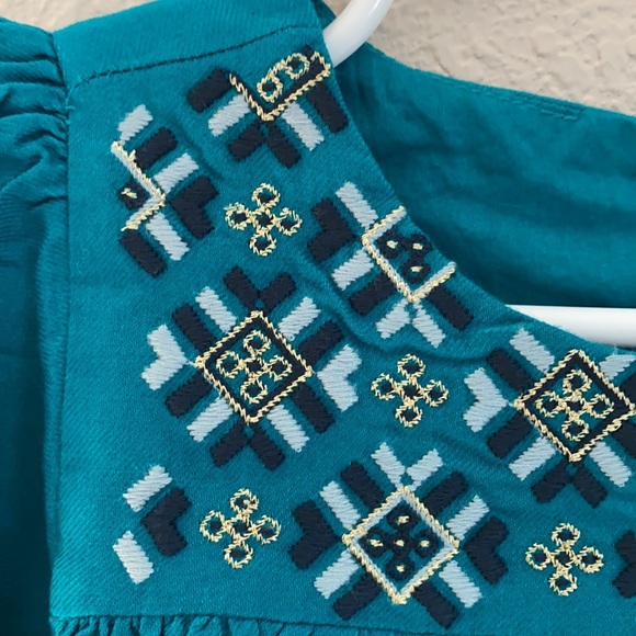 NWT teal embroidered dress with bloomers - Picture 3 of 4